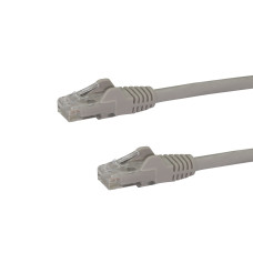 StarTech.com 15ft CAT6 Ethernet Cable - Gray CAT 6 Gigabit Ethernet Wire -650MHz 100W PoE RJ45 UTP Network/Patch Cord Snagless w/Strain Relief Fluke Tested/Wiring is UL Certified/TIA