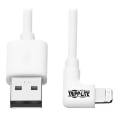 Tripp Lite M100-003-LRA-WH USB-A to Right-Angle Lightning Sync/Charge Cable, MFi Certified - White, M/M, USB 2.0, 3 ft. (0.91 m)