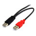 StarTech.com 1 ft USB Y Cable for External Hard Drive - USB A to mini B
