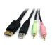 StarTech.com 6ft 4-in-1 USB DisplayPort KVM Switch Cable w/ Audio & Microphone