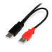 StarTech.com 1 ft USB Y Cable for External Hard Drive - Dual USB A to Micro B