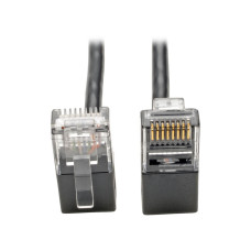 Tripp Lite N201-SR1-BK Right-Angle Cat6 Gigabit Snagless Molded Slim UTP Ethernet Cable (RJ45 M/M), Black, 1 ft. (0.31 m)