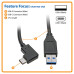 Tripp Lite U428-003-CRA USB-C to USB-A Cable (M/M), Right-Angle C, USB 3.2 Gen 1 (5 Gbps), Thunderbolt 3 Compatible, 3 ft. (0.91 m)