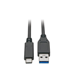 Tripp Lite U428-C03-G2 USB-C to USB-A Cable (M/M), USB 3.2 Gen 2 (10 Gbps), USB-IF Certified, Thunderbolt 3 Compatible, 3 ft. (0.91 m)