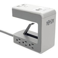 Tripp Lite 6-Outlet Surge Protector w/2 USB-A (2.4A Shared) & 1 USB-C (3A) - 8 ft. Cord, 1080 Joules, Desk Clamp
