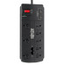 Tripp Lite 8-Outlet Surge Protector with 2 USB Ports (2.1A Shared) - 8 ft. Cord, 1200 Joules, Tel/Modem, Black
