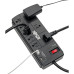 Tripp Lite 8-Outlet Surge Protector with 2 USB Ports (2.1A Shared) - 8 ft. Cord, 1200 Joules, Black