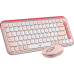 Logitech POP Icon Combo keyboard Mouse included Universal Bluetooth QWERTY English Pink, White