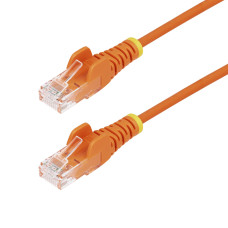 StarTech.com 10ft Orange Slim CAT6 Ethernet Cable, Snagless, 100W PoE, UTP, LSZH, 28AWG Bare Copper Wire, Slim RJ45 Network Patch Cord w/Strain Reliefs, Fluke Tested