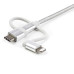 StarTech.com 6ft (1.8m) USB Multi-Charging Cable, USB-A to Lightning/USB-C/Micro-USB, Apple MFi Certified, Braided Nylon Jacket; USB 3-in-1 Charger Cable/Cord