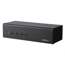 StarTech.com 4 Port Dual Monitor Dual Link DVI KVM Switch 1440p - Dual Screen/View/Display Compact USB KVM Switch w/Integrated USB 3.0 Hub & Audio - Dell HP Apple Lenovo TAA Compliant