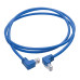 Tripp Lite N204-005-BL-UD Up/Down-Angle Cat6 Gigabit Molded UTP Ethernet Cable (RJ45 Up-Angle M to RJ45 Down-Angle M), Blue, 5 ft. (1.52 m)