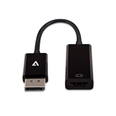 V7 Black Video Adapter DisplayPort Male to HDMI Female Slim