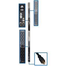 Tripp Lite 5.8kW 3-Phase PDU, Vertical, Monitored, 0U with 36 IEC C13, 6 C19, 3 5-15/20R Plug Sockets - L21-20P Input