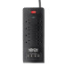 Tripp Lite 8-Outlet Surge Protector with 4 USB Ports (4.2A Shared) - 6 ft. Cord, 1800 Joules, Black