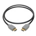 Tripp Lite P568-01M-2A 4K HDMI Cable (M/M) - 4K 60 Hz, HDR, 4:4:4, Gripping Connectors, Black, 1 m