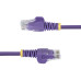 StarTech.com 1ft Purple Slim CAT6 Ethernet Cable, Snagless, 100W PoE, UTP, LSZH, 28AWG Bare Copper Wire, Slim RJ45 Network Patch Cord w/Strain Reliefs, Fluke Tested