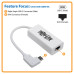 Tripp Lite U436-06N-GBW-RA USB-C to Gigabit Network Adapter with Right Angle USB-C, Thunderbolt 3 Compatibility - White