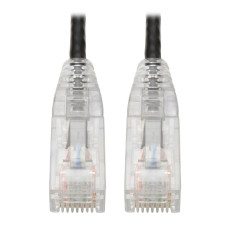 Tripp Lite N201-S8N-BK Cat6 Gigabit Snagless Slim UTP Ethernet Cable (RJ45 M/M), PoE, Black, 8-in. (20.32 cm)