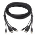 Tripp Lite DisplayPort KVM Cable Kit, 3 in 1 - 4K DisplayPort, USB, 3.5 mm Audio (3xM/3xM), 4:4:4, 3.05 m, Black