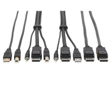 Tripp Lite DisplayPort KVM Cable Kit - DP, USB, 3.5 mm Audio (3xM/3xM) + USB (M/M) + DP (M/M), 4K, 10 ft. (3.05 m), Black