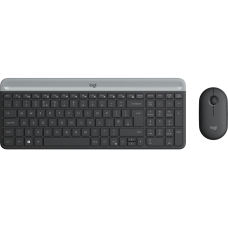 Logitech Slim Wireless Combo MK470 keyboard Mouse included RF Wireless Graphite