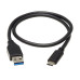 Tripp Lite U428-20N-G2 USB-C to USB-A Cable (M/M), USB 3.2 Gen 2 (10 Gbps), Thunderbolt 3 Compatible, 20-in. (50.8 cm)
