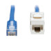Tripp Lite N237-F18N-WHSH Cat6 Keystone Jack Cable Assembly - Unshielded, PoE+, RJ45 M/F, 18-in. (45.72 cm), Blue