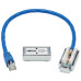 Tripp Lite N237A-P18N-WHSH Cat6a Junction Box Cable Assembly - Surface Mount, Shielded, PoE+, RJ45/110 Punchdown, 18-in. (45.72 cm), Blue