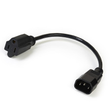 StarTech.com 1ft (30cm) Power Extension Cord, IEC 320 C14 to NEMA 5-15R, 10A 125V, 18AWG, 10 Pack, Black Computer Power Extension Cord, AC Outlet Extension Cable for Power Supplies/ PDUs / Network Equipment, UL Listed