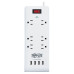 Tripp Lite 6-Outlet Surge Protector with 4 USB Ports (4.2A Shared) - 15 ft. (4.57 m) Cord, 5-15P Plug, 900 Joules, White