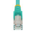 StarTech.com 1ft CAT6a Ethernet Cable - Aqua - Low Smoke Zero Halogen (LSZH) - 10GbE 500MHz 100W PoE++ Snagless RJ-45 w/Strain Reliefs S/FTP Network Patch Cord