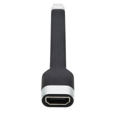 Tripp Lite U444-F5N-HDR USB-C to HDMI Flat Adapter Cable (M/F), 4K 60 Hz, HDR, Thunderbolt 3 Compatible, Black, 5 in. (12.7 cm)