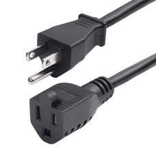 StarTech.com 10ft (3m) Power Extension Cord, NEMA 5-15P to NEMA 5-15R AC Power Cable, 10A 125V, 18AWG, Outlet Extension Power Cable, Black Extension Cord, AC Power Cord - UL Listed Components