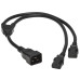 Tripp Lite P032-002-2C13 Splitter Cable, Heavy-Duty, C20 to 2x C13 - 15A, 100-250V, 14 AWG, 2 ft. (0.61 m), Black