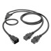 Tripp Lite P036-006-2C19 Power Extension Cord/Splitter, 2 x C19 to C20 Y Splitter - Heavy-Duty, 20A, 250V, 12 AWG, 6 ft. (1.83 m), Black