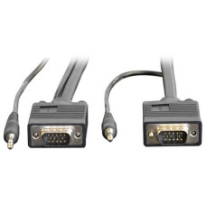 Tripp Lite P504-015 VGA High-Resolution RGB Coaxial Cable with Audio (HD15 and 3.5mm M/M), 15 ft. (4.57 m)