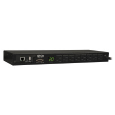 Tripp Lite 1.9kW Single-Phase Monitored PDU, 120V Outlets (8 5-15/20R), L5-20P/5-20P Adapter, 12ft Cord, 1U Rack-Mount