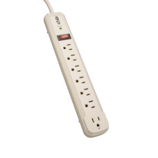 Tripp Lite Protect It! 7-Outlet Surge Protector 4-ft. Cord, 1080 Joules, 1 Diagnostic LED, Light Gray Housing