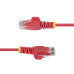 StarTech.com 1ft Red Slim CAT6 Ethernet Cable, Snagless, 100W PoE, UTP, LSZH, 28AWG Bare Copper Wire, Slim RJ45 Network Patch Cord w/Strain Reliefs, Fluke Tested