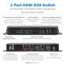 Tripp Lite B005-HUA2-K 2-Port HDMI/USB KVM Switch - 4K 60 Hz, HDR, HDCP 2.2, IR, USB Sharing, USB 3.0 Cables