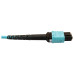 Tripp Lite N846D-01M-24CAQ 400G Multimode 50/125 OM4 Plenum Fiber Optic Breakout Cable, 24F MTP/MPO-PC to (x4) LC Duplex (F/M), Aqua, 1 m