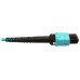 Tripp Lite N846D-01M-24DAQ 400G Multimode 50/125 OM4 Plenum Fiber Optic Cable, 24F MTP/MPO-UPC to 16F MTP/MPO-UPC (F/F), Aqua, 1 m