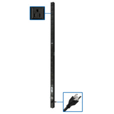 Tripp Lite 1.4kW 120V Single-Phase Basic PDU - 16 NEMA 5-15R Outlets, 5-15P Input, 15 ft. Cord, 48 in. 0U Rack