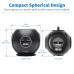 Tripp Lite 3-Outlet Spherical Surge Protector, 4 USB Ports (4.8A Shared) - 6-ft. (1.83 m) Cord, 5-15P Plug, 540 Joules, Black