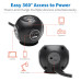 Tripp Lite 3-Outlet Spherical Surge Protector, 4 USB Ports (4.8A Shared) - 6-ft. (1.83 m) Cord, 5-15P Plug, 540 Joules, Black