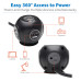 Tripp Lite 3-Outlet Spherical Surge Protector, 4 USB Ports (4.8A Shared) - 6-ft. (1.83 m) Cord, 5-15P Plug, 540 Joules, Black
