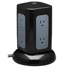Tripp Lite TLP606UCTOWER surge protector Black, Grey 6 AC outlet(s) 120 V 2.44 m