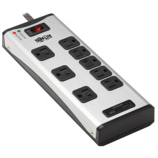 Tripp Lite 8-Outlet Surge Protector with 1 USB-A and 1 USB-C (3.9A Shared) - 8 ft. Cord, 2100 Joules, Metal Housing