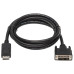 Tripp Lite P581AB-006 Safe-IT DisplayPort to DVI Antibacterial Adapter Cable (DP to DVI-D Single Link M/M), 1080p 60 Hz, Black, 6 ft. (1.8 m)